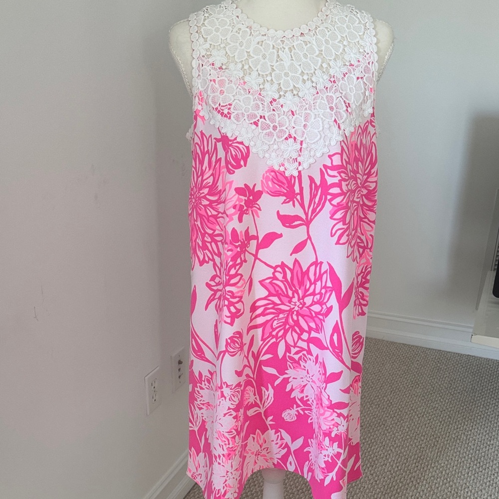 Pink Floral Lace Dress